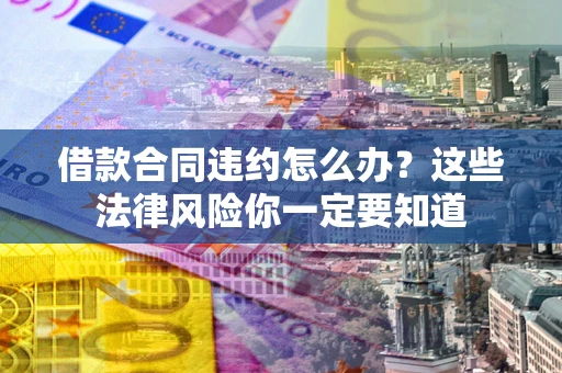 武汉借款合同违约怎么办？这些法律风险你一定要知道