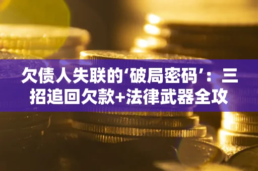 武汉欠债人失联的‘破局密码’：三招追回欠款+法律武器全攻略